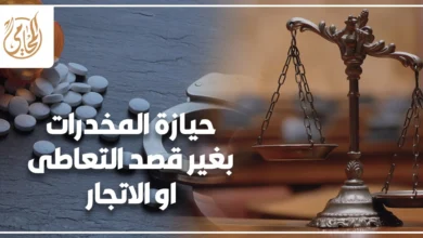 حيازة المخدرات في القانون المصري مع تصوير قانوني يعبر عن ملف جنائي يتناول الحيازة بغير قصد التعاطي أو الاتجار وإجراءات الضبط والتحقيق