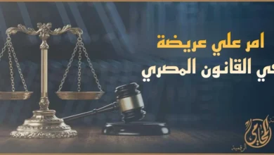 امر علي عريضة في القانون المصري مع ميزان العدالة ومطرقة المحكمة