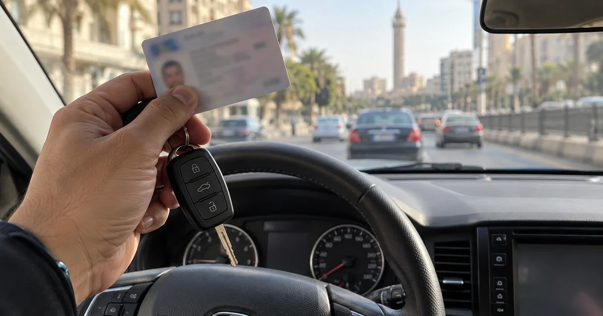 رخصة قيادة ومفتاح سيارة ضمن شرح الفرق بين عدم استخراج الرخصة وفقدها وانتهاء صلاحيتها