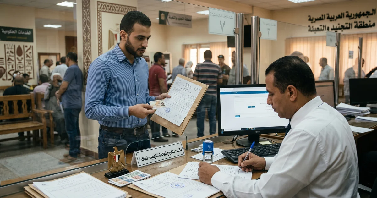 استخراج شهادة الموقف التجنيدي في مصر من خلال مراجعة الأوراق والمستندات داخل جهة حكومية مختصة بصورة توضح الإجراءات الرسمية المطلوبة.