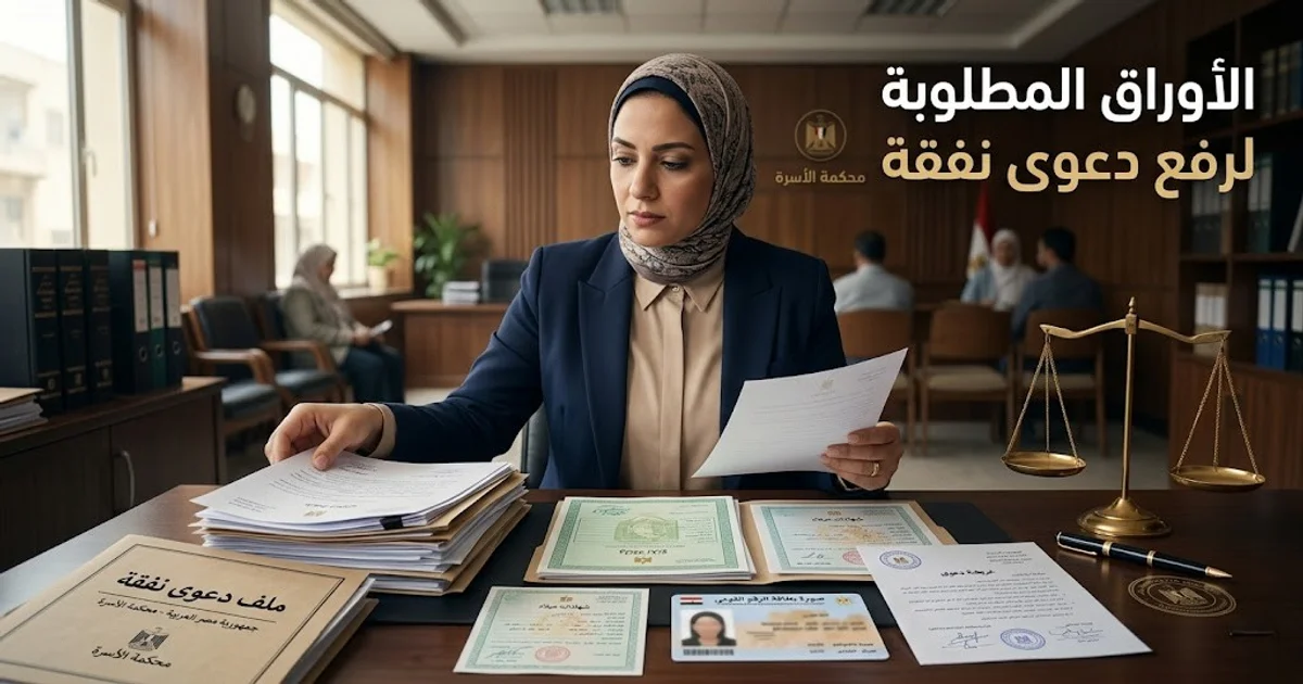 الأوراق المطلوبة لرفع دعوى نفقة في مصر داخل محكمة الأسرة مع مستندات رسمية وملف دعوى نفقة