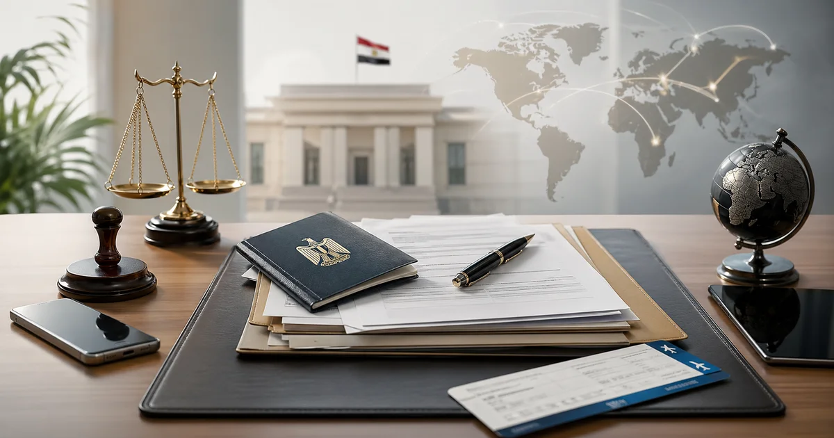 إجراءات قانونية منظمة للمصريين بالخارج والتجنيد تشمل جواز السفر وأوراق الموقف التجنيدي والتعامل مع الجهات المختصة.