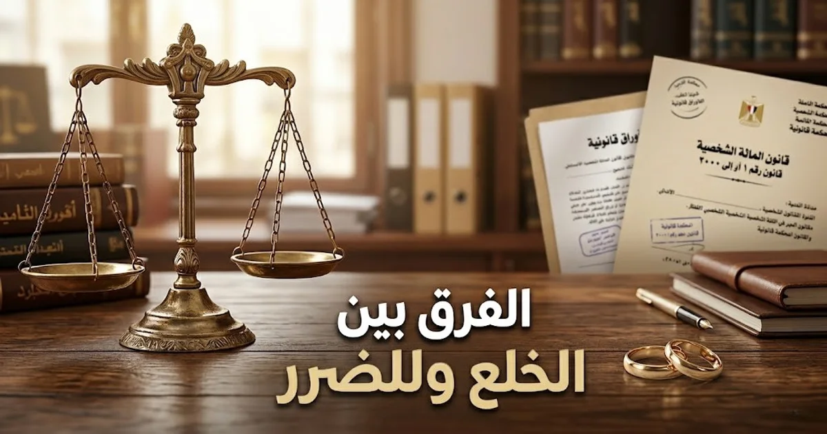 الفرق بين الخلع والطلاق للضرر في القانون المصري