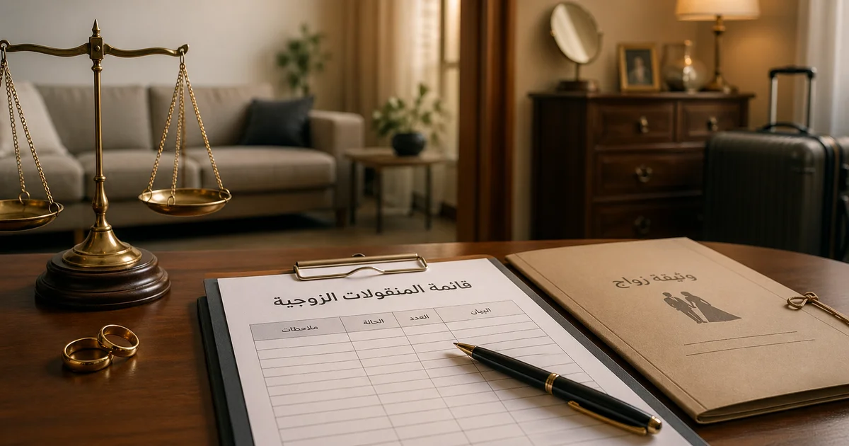 قائمة المنقولات الزوجية كدليل قانوني لاسترداد العفش والمنقولات عند النزاع بين الزوجين