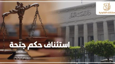 استئناف حكم جنحة في مصر مع ميزان العدالة وواجهة دار القضاء العالي للتعبير عن إجراءات الطعن على أحكام الجنح أمام المحكمة المختصة.