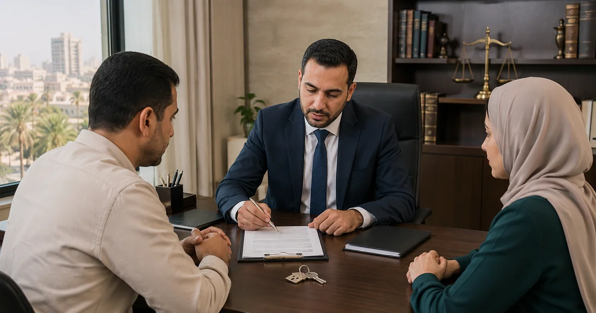محامي إيجارات يراجع عقد إيجار مع المالك والمستأجر لبحث إمكانية فسخ عقد الإيجار قبل انتهاء المدة