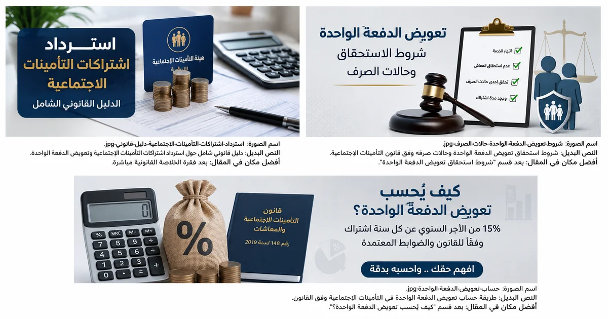 استرداد اشتراكات التأمينات الاجتماعية وشروط الحصول على تعويض الدفعة الواحدة