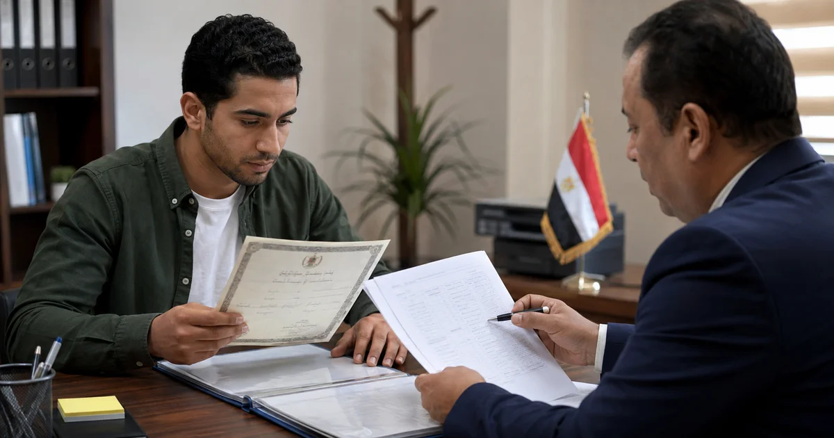 مراجعة شهادة الخدمة العسكرية وبيان مدد الاشتراك لبحث ضم مدة الخدمة العسكرية للتأمينات