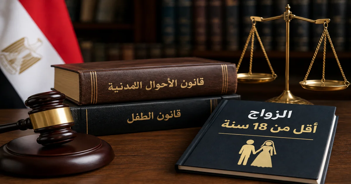 الزواج أقل من 18 سنة في مصر في ضوء قانون الأحوال المدنية وقانون الطفل
