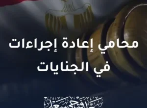 محامي إعادة إجراءات في الجنايات أمام المحاكم المصرية