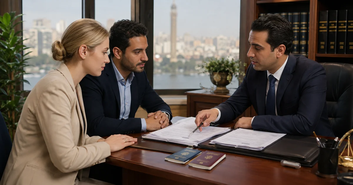 محامٍ يراجع شروط زواج الاجانب في مصر والمستندات المطلوبة مع زوجين من جنسيتين مختلفتين