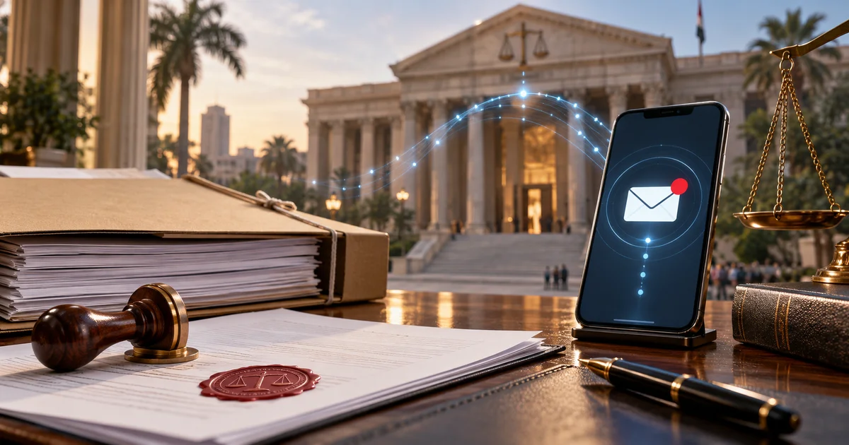 إرسال الإعلان القضائي الإلكتروني عبر الهاتف المحمول من خلال المنظومة الرسمية للمحكمة