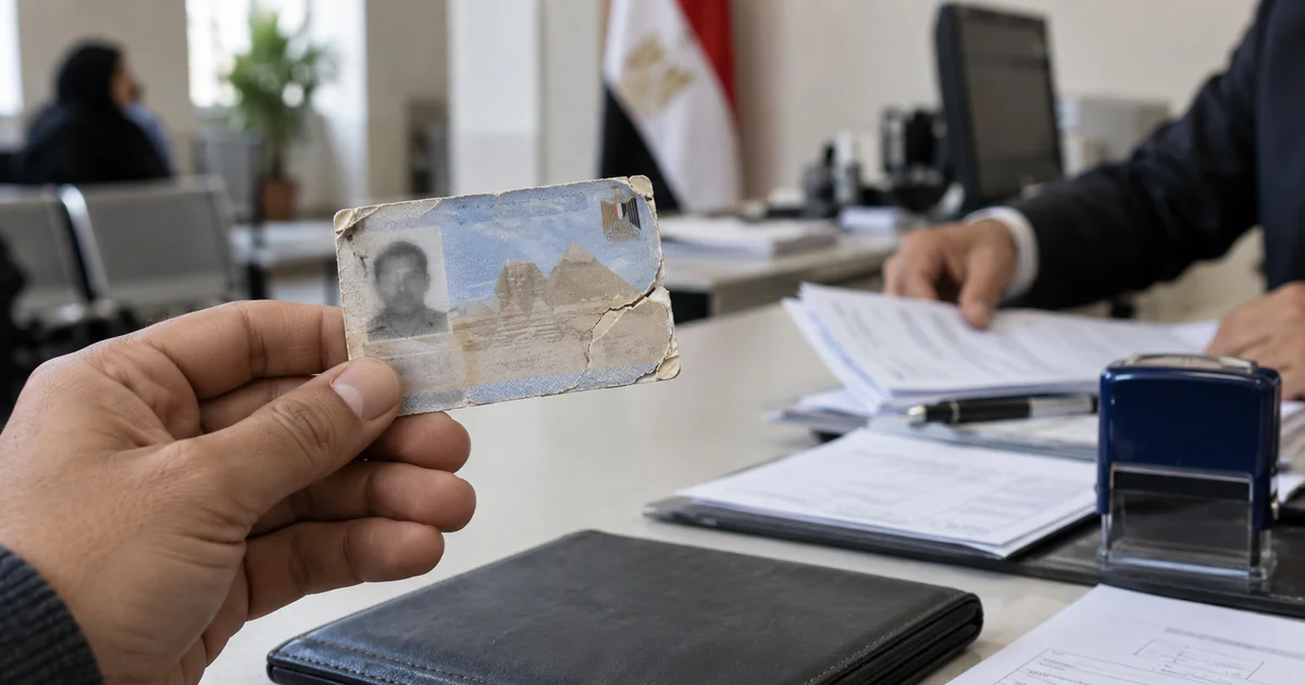 بطاقة رقم قومي تالفة أثناء تقديم طلب استخراج بدل تالف