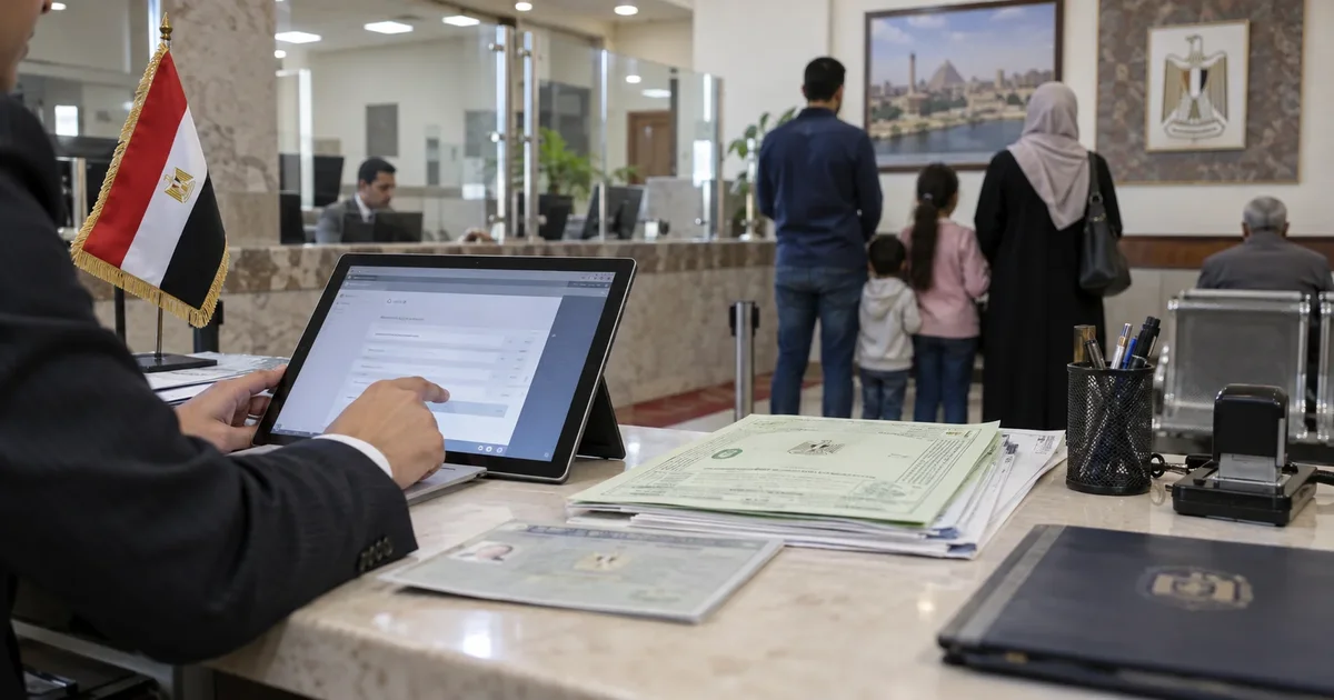 مراجعة طلب استخراج قيد عائلي إلكتروني داخل مكتب الأحوال المدنية