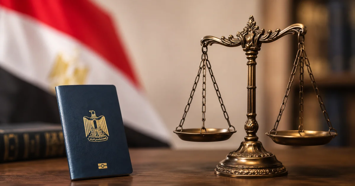 ميزان العدالة يرمز إلى السند القانوني لتغيير المهنة في بيانات الأحوال المدنية