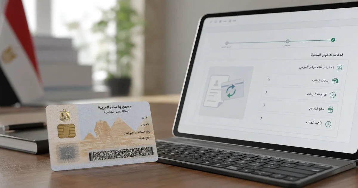 تجديد بطاقة الرقم القومي اونلاين عبر خدمات الأحوال المدنية