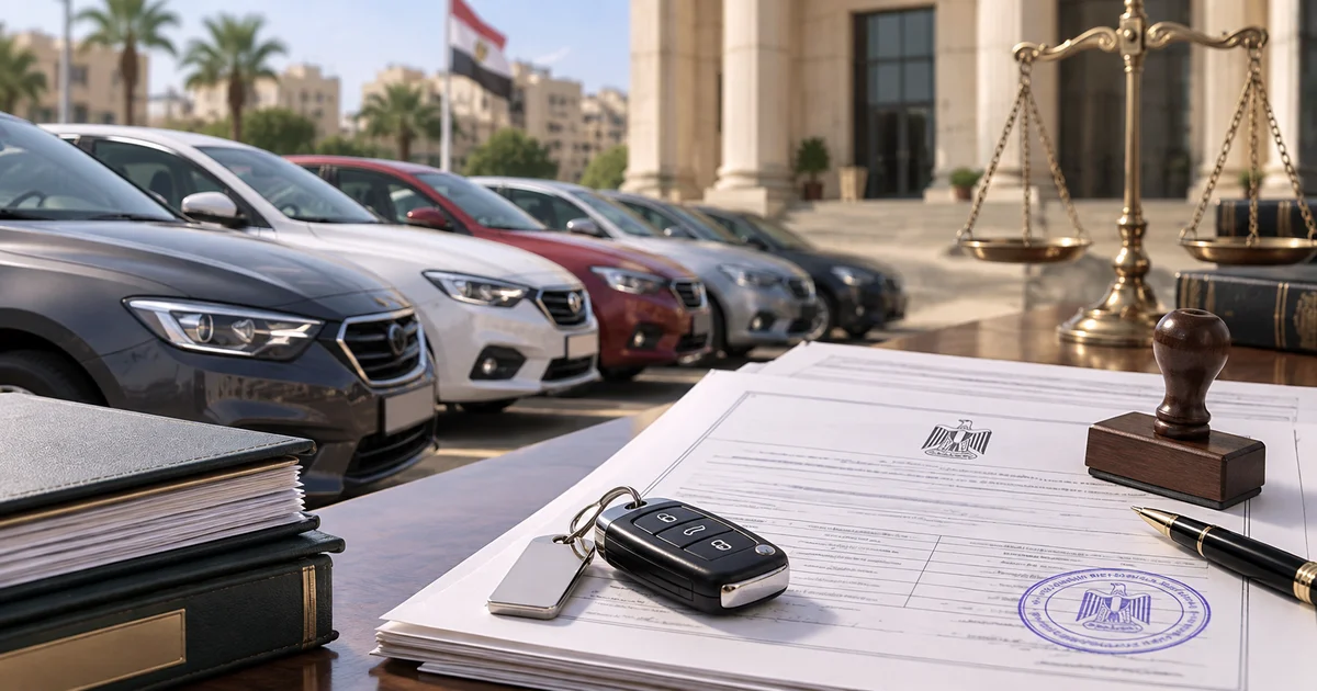 سيارات ومستندات تسجيل توضح رسوم تسجيل السيارات في الشهر العقاري 2026