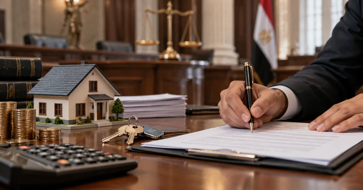 توقيع عقد بيع عقار مع حساب رسوم التسجيل وضريبة التصرفات العقارية