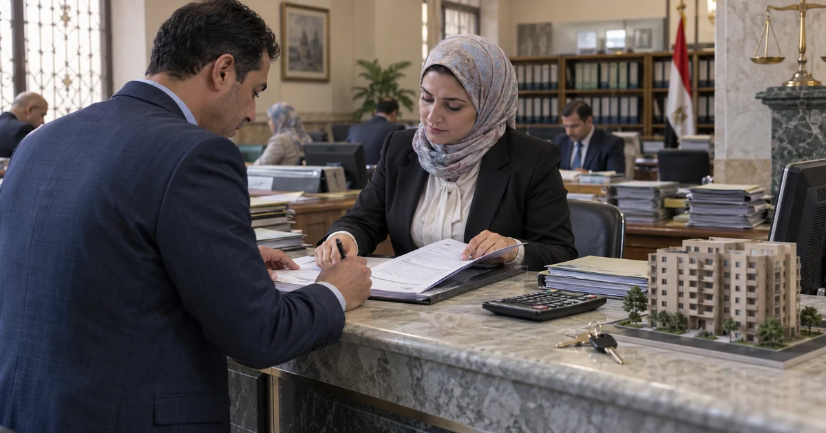 مراجعة مستندات تسجيل عقد بيع عقار داخل مكتب الشهر العقاري